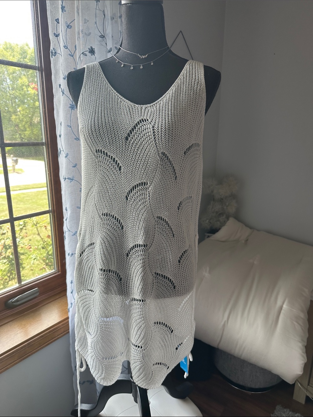 Cupshe White Knit Swim Coverup Beach Tunic